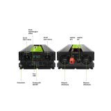 Green Cell Przetwornica napicia PowerInverter LCD 24 V 3000W/60000W Przetwornica samochodowa z wywietlaczem - czysty sinus power