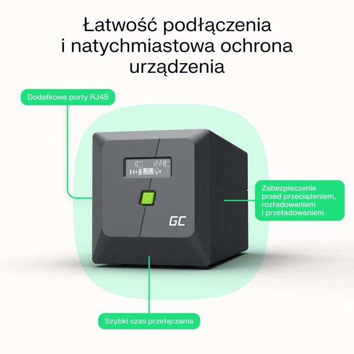 Green Cell uninterruptible power supply (UPS) Line-Interactive 1 kVA 600 W 4 AC outlet(s)