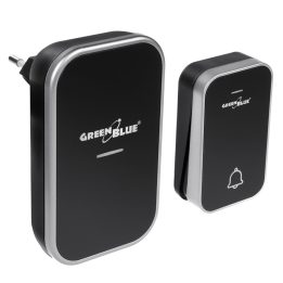 GreenBlue GB157 B Kinetic Battery-free Wireless Dorr Bell Melodies Black Range up to 200m IP44