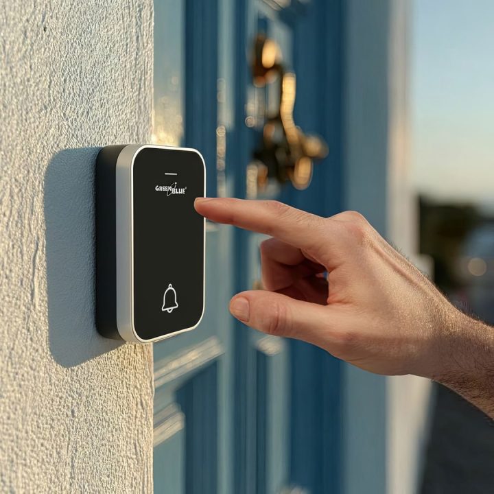 GreenBlue GB157 B Kinetic Battery-free Wireless Dorr Bell Melodies Black Range up to 200m IP44