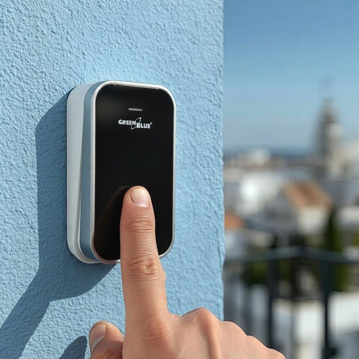 GreenBlue GB157 B Kinetic Battery-free Wireless Dorr Bell Melodies Black Range up to 200m IP44