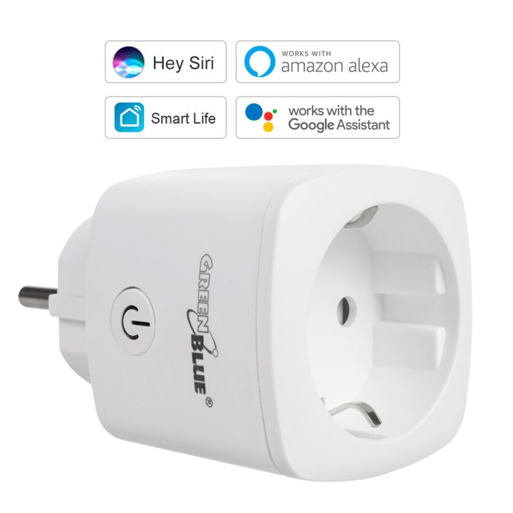 GreenBlue WiFi remote controlled socket Android/iOS/Alexa/Google Home energy cons. Energy timer max 3680W type F GB720 F