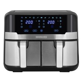 Heinrich‘’s HFR 8214 Double hot air fryer 2 x 4.5 l 9.0 l 1300-2400 W Black - Silver
