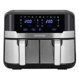 Heinrich‘’s HFR 8214 Double hot air fryer 2 x 4.5 l 9.0 l 1300-2400 W Black - Silver