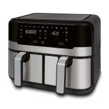 Heinrich‘’s HFR 8214 Double hot air fryer 2 x 4.5 l 9.0 l 1300-2400 W Black - Silver