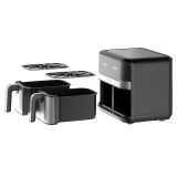 Heinrich‘’s HFR 8214 Double hot air fryer 2 x 4.5 l 9.0 l 1300-2400 W Black - Silver