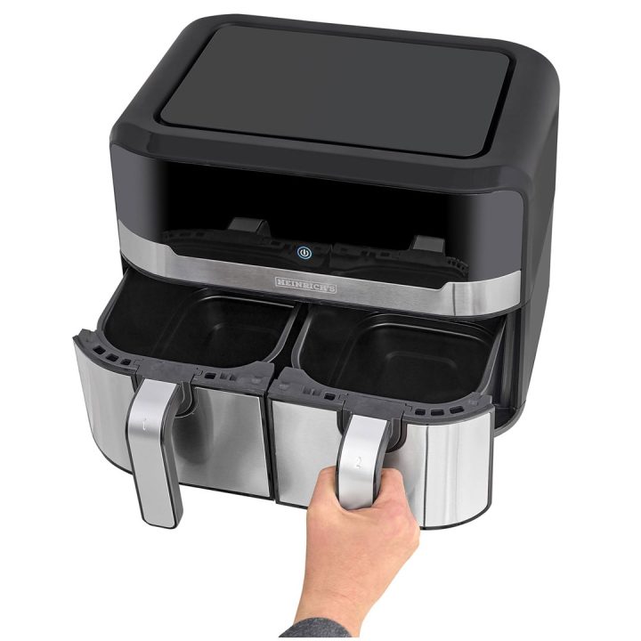 Heinrich‘’s HFR 8214 Double hot air fryer 2 x 4.5 l 9.0 l 1300-2400 W Black - Silver