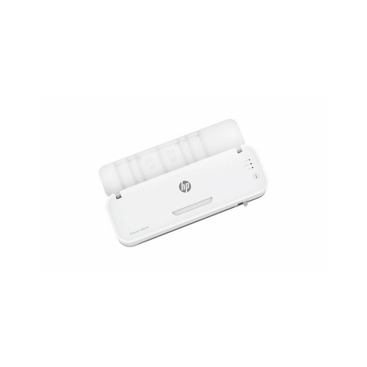 HP ONELAM 400 A3 laminator Hot/Cold integrated trimmer corner rounder speed 40 cm/min + 15 pouches: 3xA4 4xA5 4xA6 4xB-CARD whit