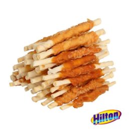 HILTON Chicken wrap white rawhide stick - Dog treat - 500 g