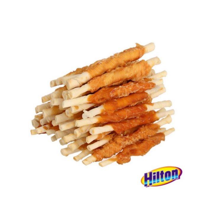 HILTON Chicken wrap white rawhide stick - Dog treat - 500 g