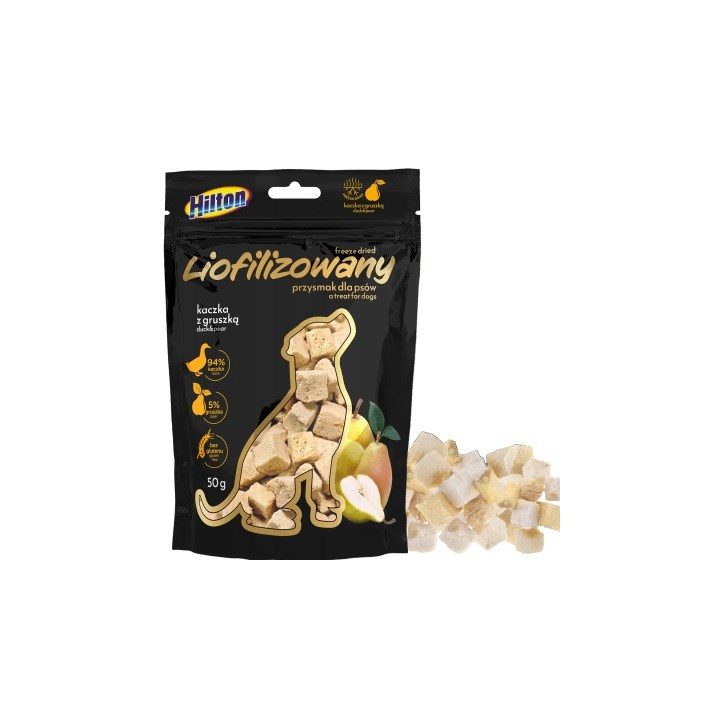 HILTON Freeze-dried treats with duck and pear - dog treat - 50g