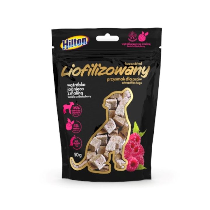 HILTON Freeze-dried treats with lamb liver and raspberries - dog treat - 50g