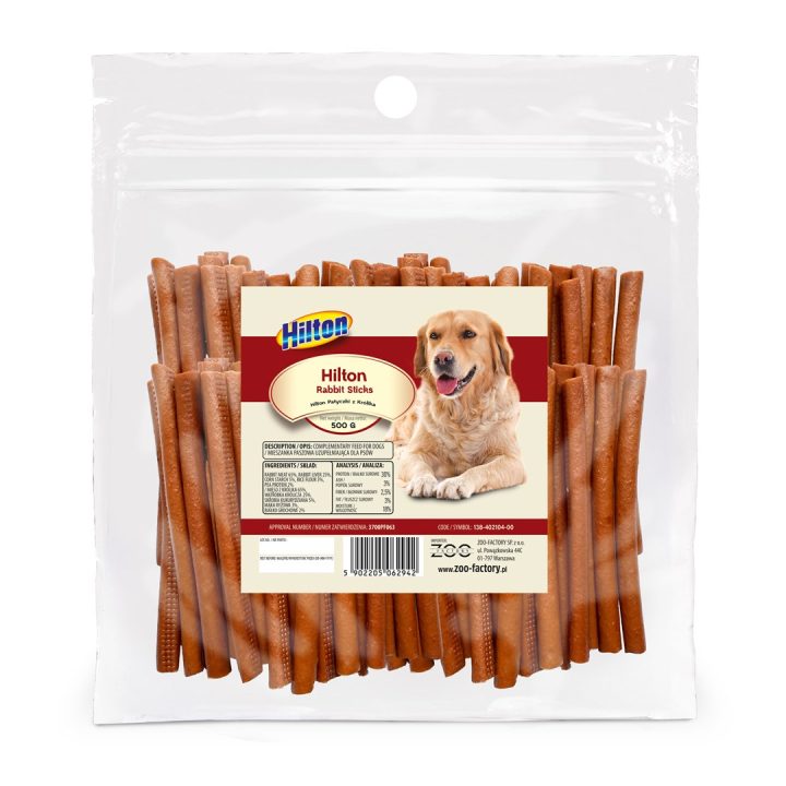 HILTON Soft Rabbit Sticks - dog treat - 500g