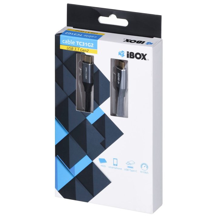 I-BOX USB C/USB C 1 m USB cable 3.2 Gen 2 (3.1 Gen 2) Black