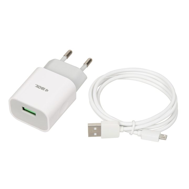 Power charger iBOX C-41 USB 2A 1 USB port microUSB cable White