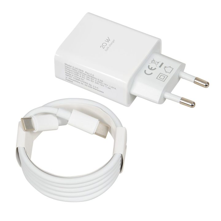 Wall charger iBOX C-36 GaN PD20W white