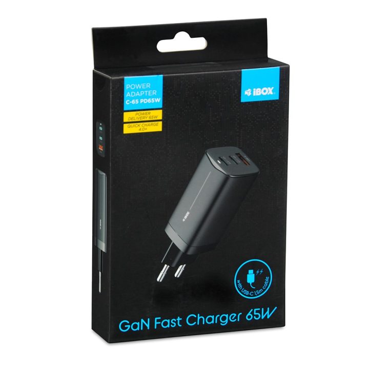 iBOX C-65 Black GaN 65W universal charger