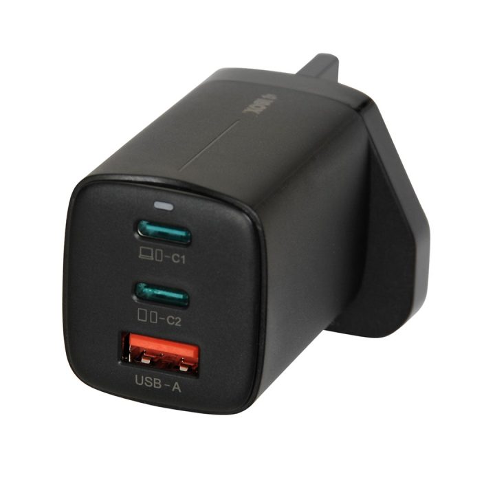 iBOX C-65 Black GaN 65W universal charger UK plug