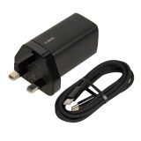 iBOX C-65 Black GaN 65W universal charger UK plug