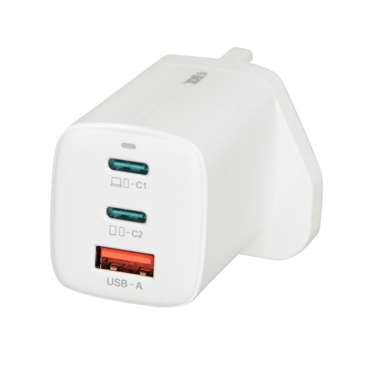 iBOX C-65 White GaN 65W universal charger UK plug