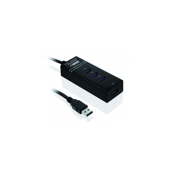 iBox IUH3FB interface hub 5000 Mbit/s Black