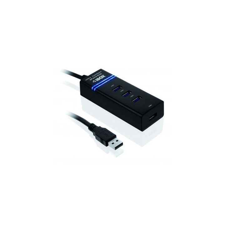 iBox IUH3FB interface hub 5000 Mbit/s Black