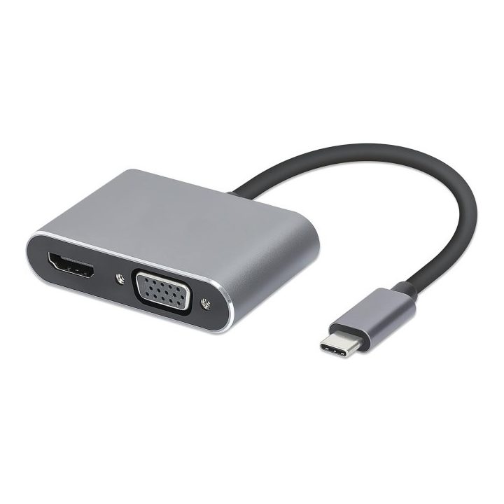 iBox IUHCHDVGA USB Type-C Hub 4-in-1 USB 3.0 + PD 100W + HDMI 4K 30Hz + VGA Full HD