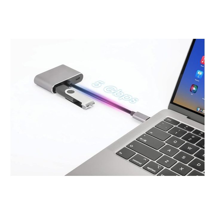 iBox IUHCHDVGA USB Type-C Hub 4-in-1 USB 3.0 + PD 100W + HDMI 4K 30Hz + VGA Full HD