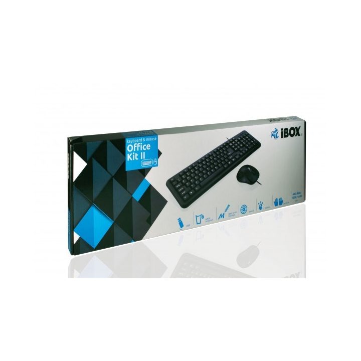 iBox OFFICE KIT II keyboard Mouse included USB QWERTY English Black