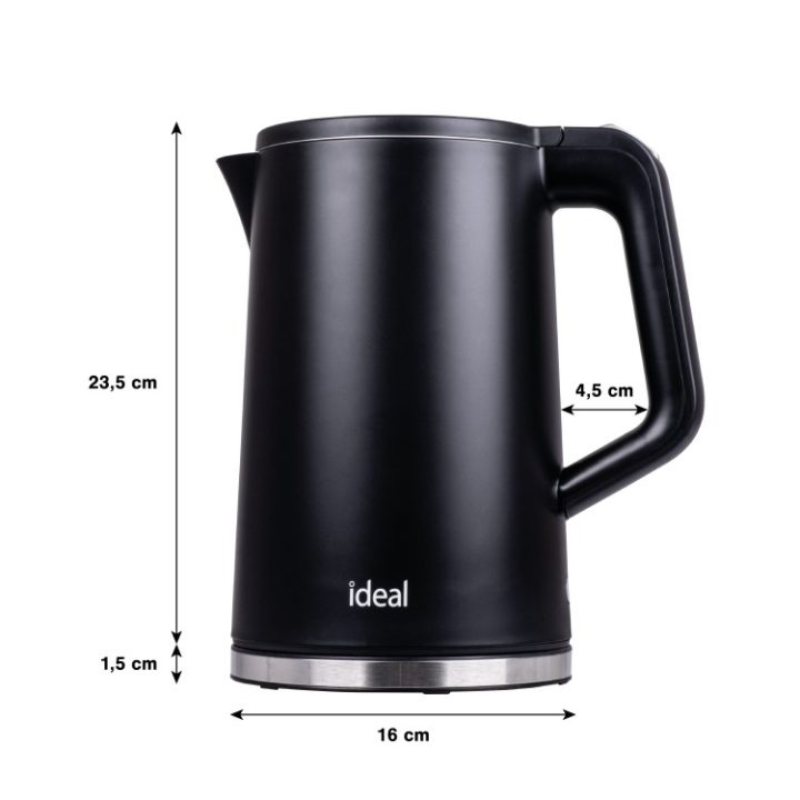 IDEAL Kettle 1.7 l steel body power 1500 W black