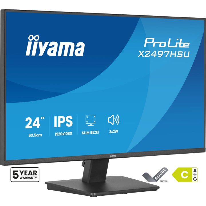 iiyama ProLite X2497HSU-B1 computer monitor 60.5 cm (23.8 ) 1920 x 1080 pixels Full HD LED Black