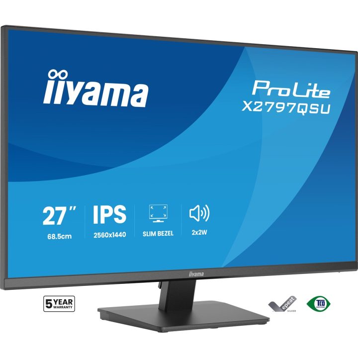 iiyama ProLite X2797QSU-B1 computer monitor 68.6 cm (27 ) 2560 x 1440 pixels Quad HD LED Black