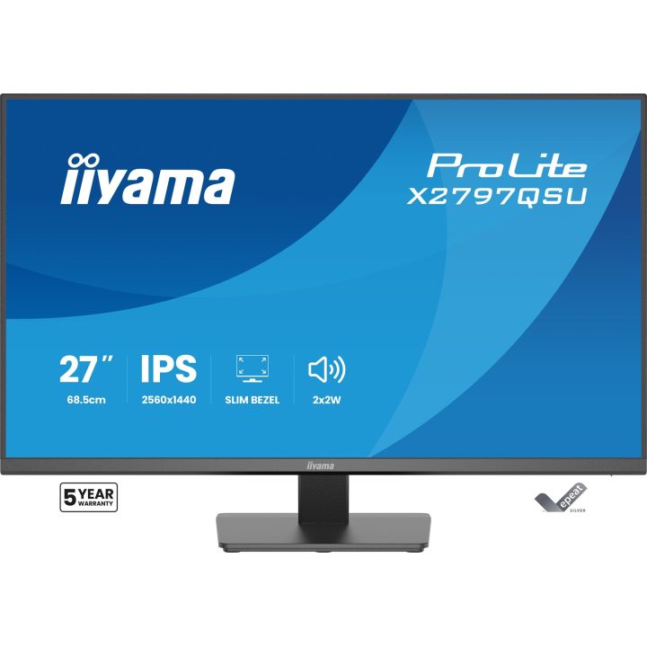 iiyama ProLite X2797QSU-B1 computer monitor 68.6 cm (27 ) 2560 x 1440 pixels Quad HD LED Black