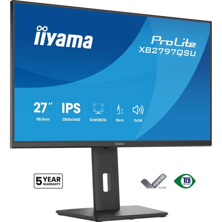 iiyama ProLite XB2797QSU-B1 computer monitor 68.6 cm (27 ) 2560 x 1440 pixels Quad HD LED Black