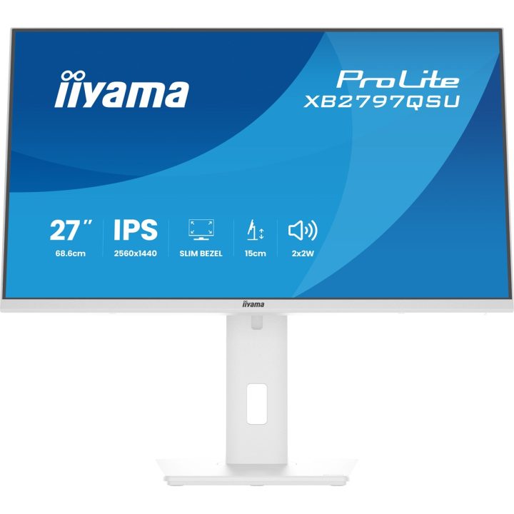 iiyama ProLite XB2797QSU-W1 computer monitor 68.6 cm (27 ) 2560 x 1440 pixels Quad HD LED White