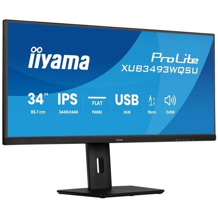 iiyama ProLite XUB3493WQSU-B6 computer monitor 86.4 cm (34 ) 3440 x 1440 pixels UltraWide Quad HD LED Black