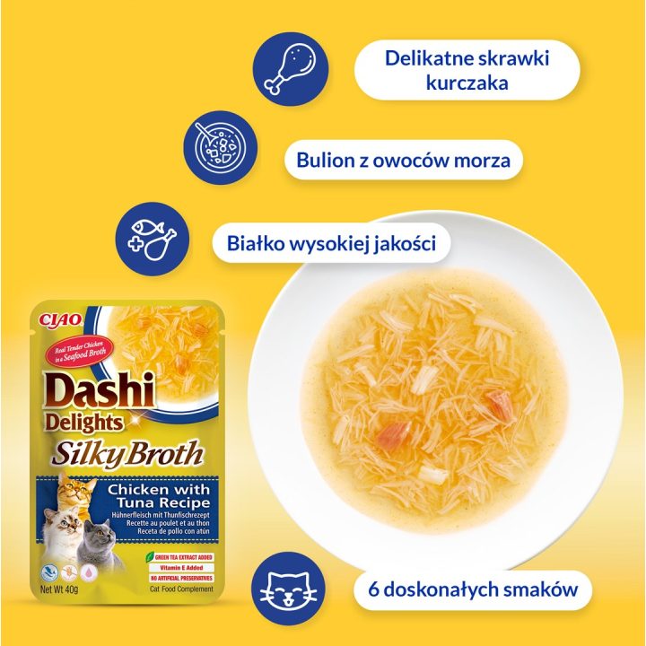 INABA CAT Dashi Delights Silky Broth Chicken with Salmon - cat treat - 40g