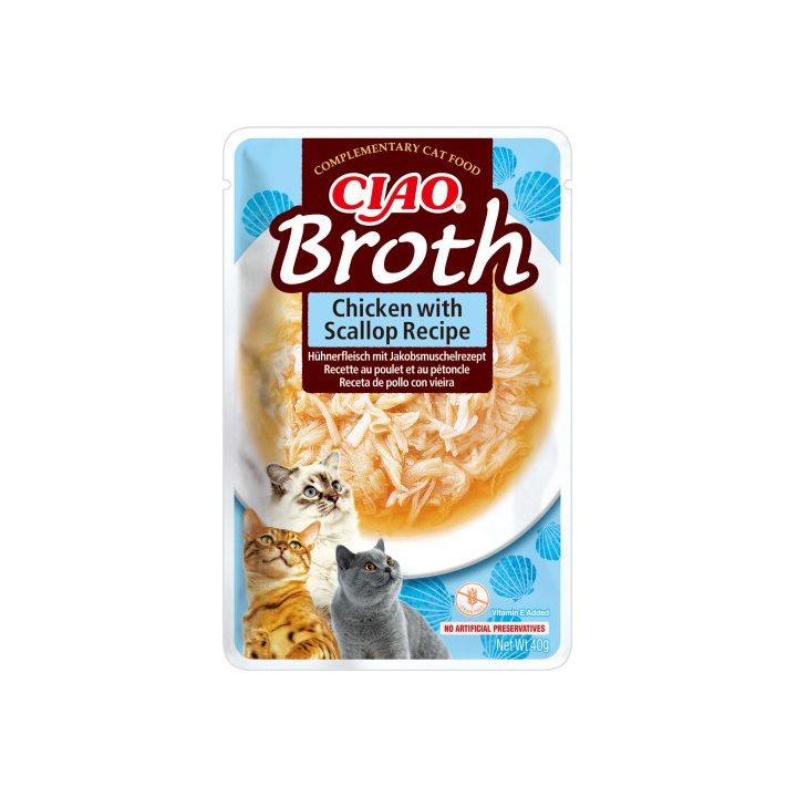 INABA Ciao Broth Chicken & Scallop - cat treats - 40g