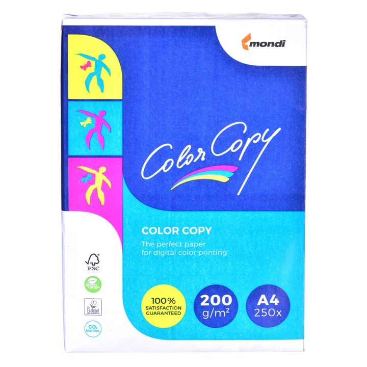 Paper copier office Mondi Color Copy 8687A20 (A4 200g/m2 250 sheets white paper satin)