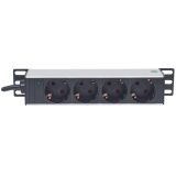 Intellinet 10 1U Rackmount 4-Output Power Distribution Unit (PDU) EU CEE 7/3 Outlets With Power Indicator No Surge Protection Bu