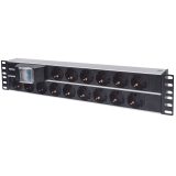 Intellinet 19 2U Rackmount 15-Output Power Distribution Unit (PDU) EU CEE 7/3 Outlets With Double Air Switch Built-in 3 m (10 ft