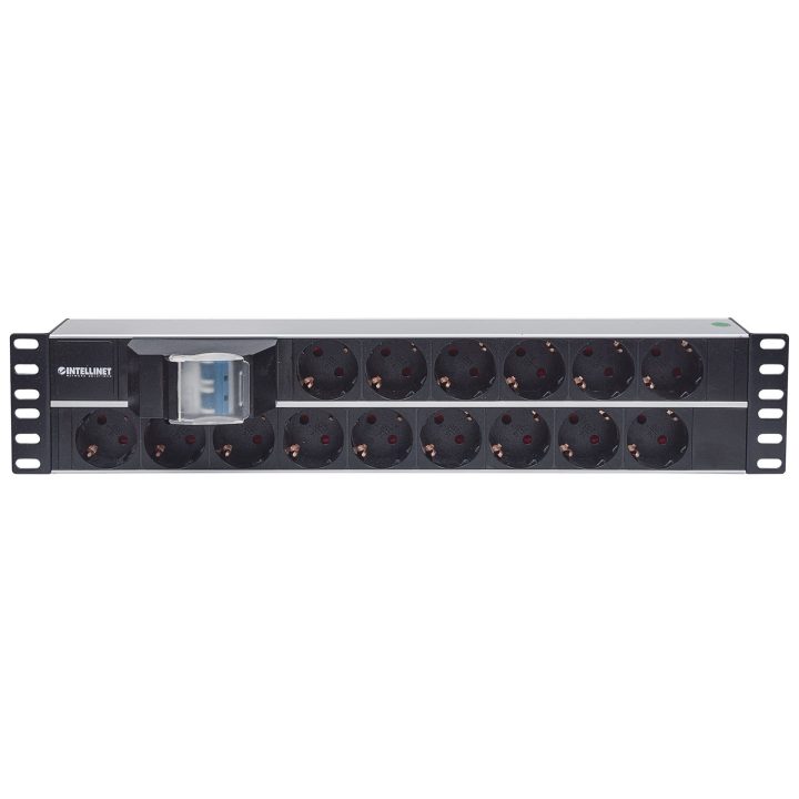 Intellinet 19 2U Rackmount 15-Output Power Distribution Unit (PDU) EU CEE 7/3 Outlets With Double Air Switch Built-in 3 m (10 ft