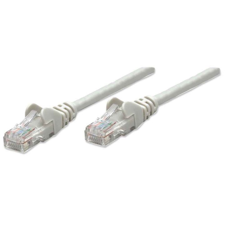 Intellinet Network Patch Cable Cat5e 3m Grey CCA U/UTP PVC RJ45 Gold Plated Contacts Snagless Booted Lifetime Warranty
