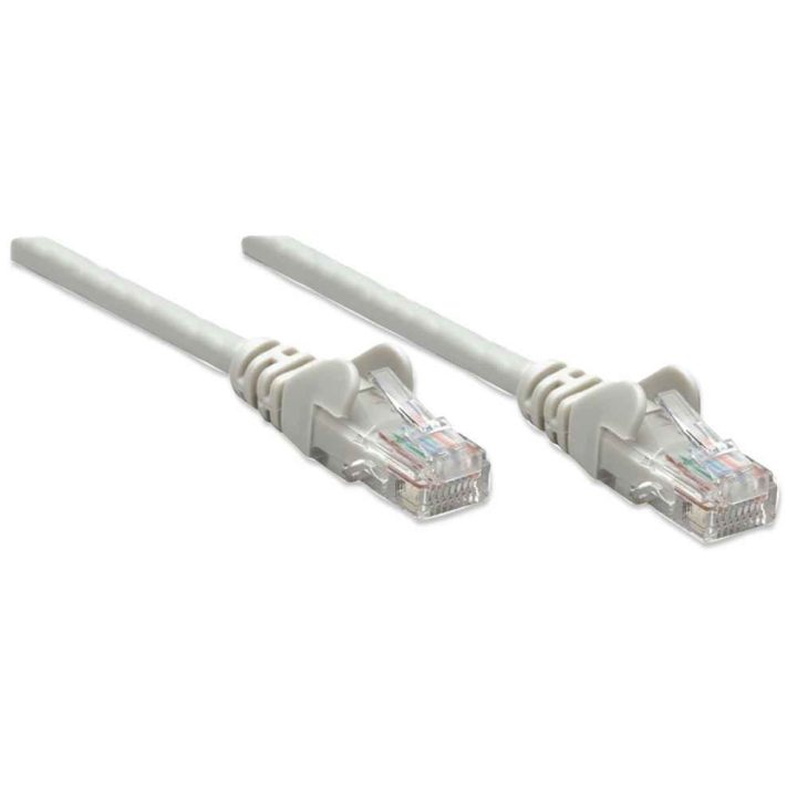 Intellinet Network Patch Cable Cat5e 3m Grey CCA U/UTP PVC RJ45 Gold Plated Contacts Snagless Booted Lifetime Warranty