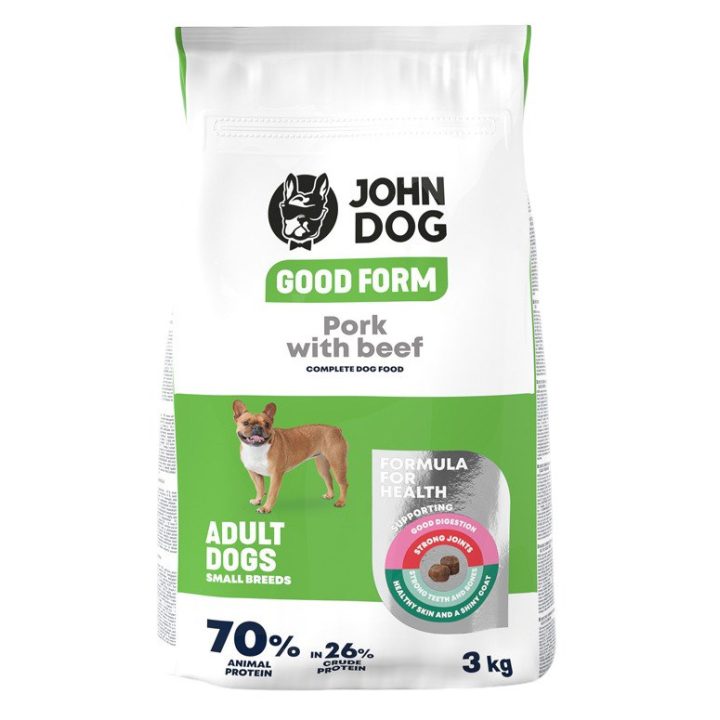 JOHN DOG Good Form Small breeds Pork with beef - dry dog food - 3kg
