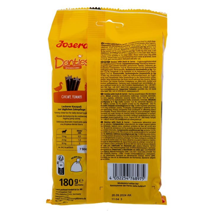 JOSERA Denties Duck with carrot - Dog treat - 180g